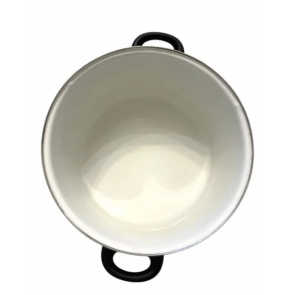 Vintage Megaware Enamel Stock Pot 12 Quart White Made in Spain 3602-C